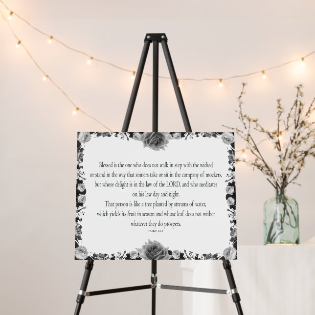 Psalm 1, Yields its Fruit in Season, B&W Foam Board (In Situ (Stand))