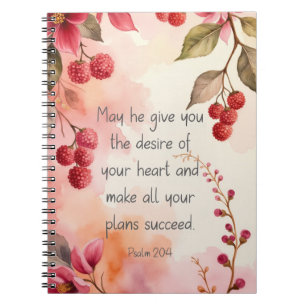 Psalm 20:4 Desire of Your Heart Scripture Floral Notebook