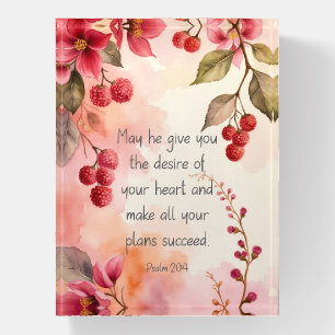 Psalm 20:4 Desire of Your Heart Scripture Floral Paperweight