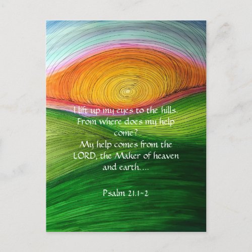 Psalm 211 God is my help Postcard