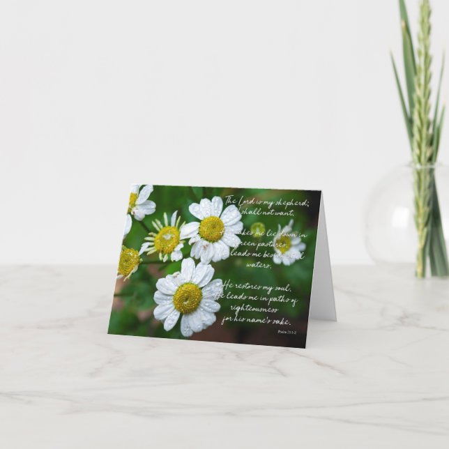 Psalm 23:1-3 Floral Encouragement Card (Front)
