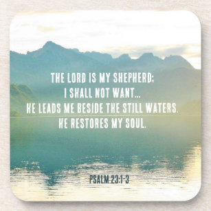 Psalm 23 1-3 The LORD is My Shepherd  Beverage Coaster