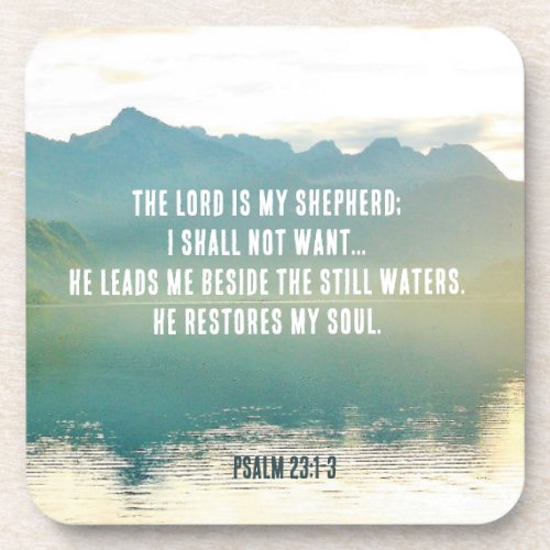 Psalm 23 1_3 The LORD is My Shepherd  Beverage Coaster