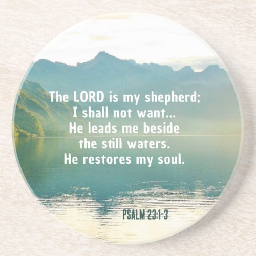 Psalm 23 1_3 The LORD is My Shepherd  Coaster