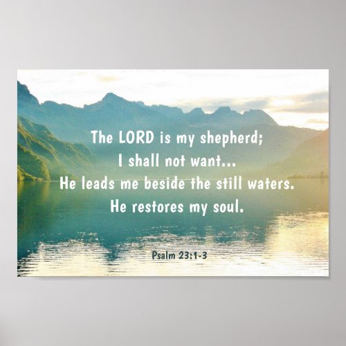 Psalm 23 1_3 The LORD is My Shepherd Poster