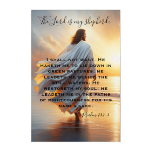 Psalm 23:1–3 Tranquil Walk with God Design Acrylic Print