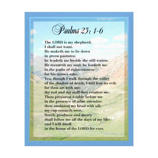 Psalm 23:1-6 Scripture Print | Zazzle