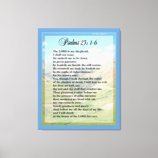 Psalm 23:1-6 Scripture Print (Front)