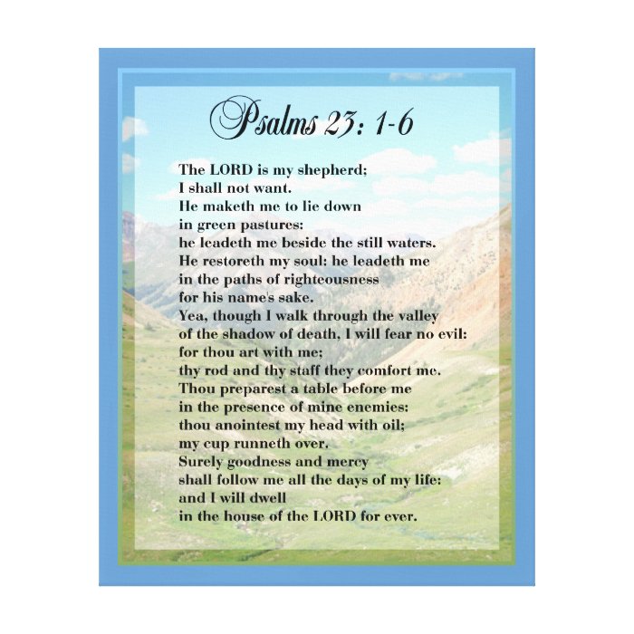 Psalm 231 6 Scripture Print Gallery Wrapped Canvas