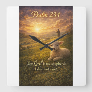 Psalm 23:1 Bible Christian Lamb Wall Clock