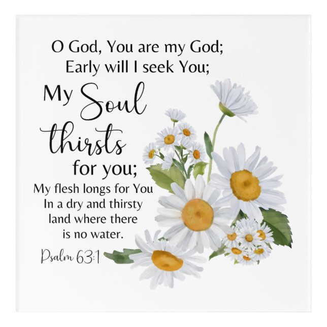 Psalm 23:1 Bible Scripture Chamomile Flowers Acrylic Print (Front)