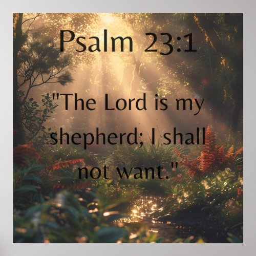 Psalm 231 Bible Verse Quote Poster