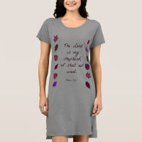 Psalm 23:1 Biblical Tshirt dress leafy design