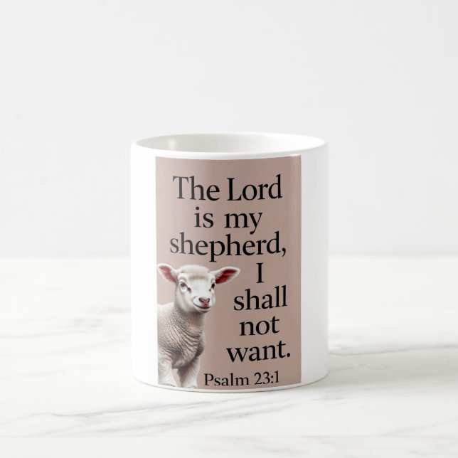 Psalm 23:1 Christian Lamb Coffee Mug (Center)
