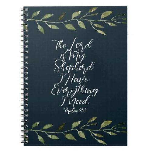 Psalm 231 Christian Notes Sage Green Journal