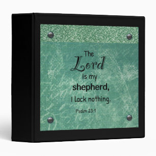 Psalm 23:1 Christian Typography Design 3 Ring Binder