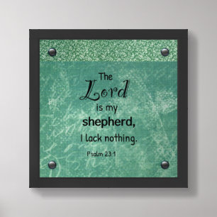 Psalm 23:1 Christian Typography Design Framed Art