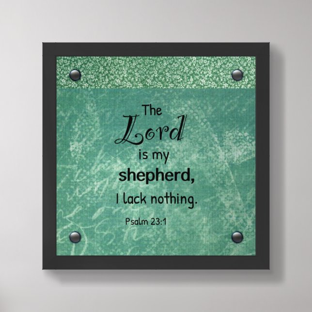 Psalm 23:1 Christian Typography Design Framed Art (Framed Front)