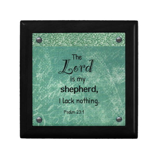 Psalm 23:1 Christian Typography Design Gift Box (Front)