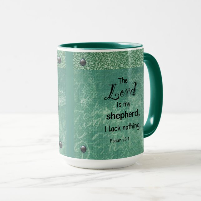 Psalm 23:1 Christian Typography Design Mug (Front Right)