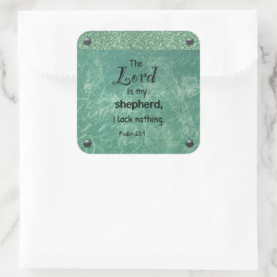 Psalm 23:1 Christian Typography Design Square Sticker