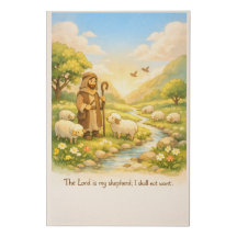Psalm 23:1 Good Shepherd Canvas Print Wall Art