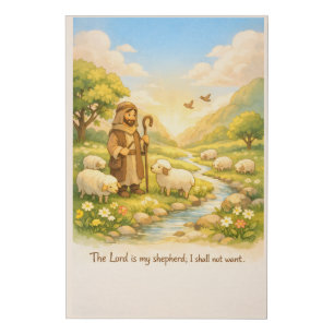 Psalm 23:1 Good Shepherd Canvas Print Wall Art