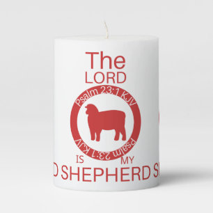 Psalm 23:1 KJV Bible Verse The Lord is My Shepherd Pillar Candle