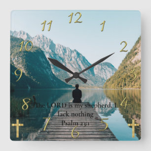 Psalm 23:1 sitting on the dock square wall clock