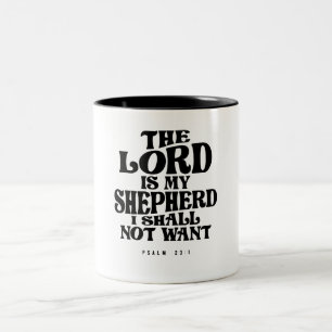 Psalm 23:1 The Lord Guides Me - Christian Quote Two-Tone Coffee Mug