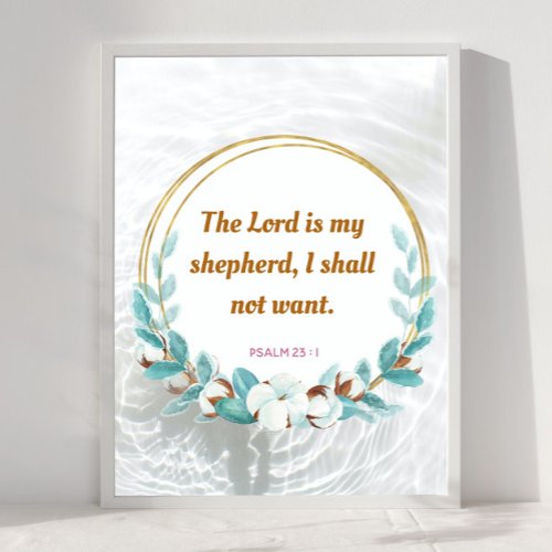 Psalm 23  1 _ The Lord is my Sheperd Christian Poster