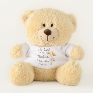 Psalm 23:1 The Lord is my Shepherd Yellow Flower Teddy Bear