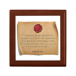 Psalm 23:1 Wood Keepsake Box