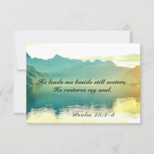 Psalm 23 2-3 He leads me beside waters Flat Card