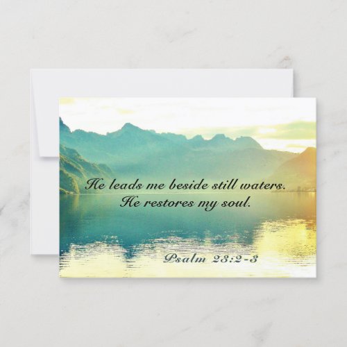 Psalm 23 2_3 He leads me beside waters Flat Card