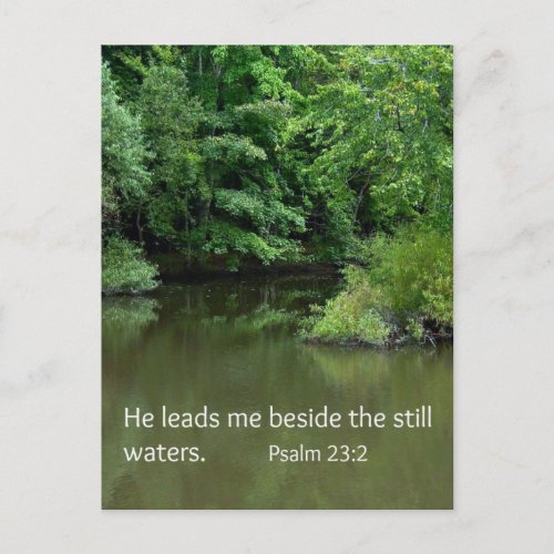Psalm 232 He leads me beside the still waters Postcard