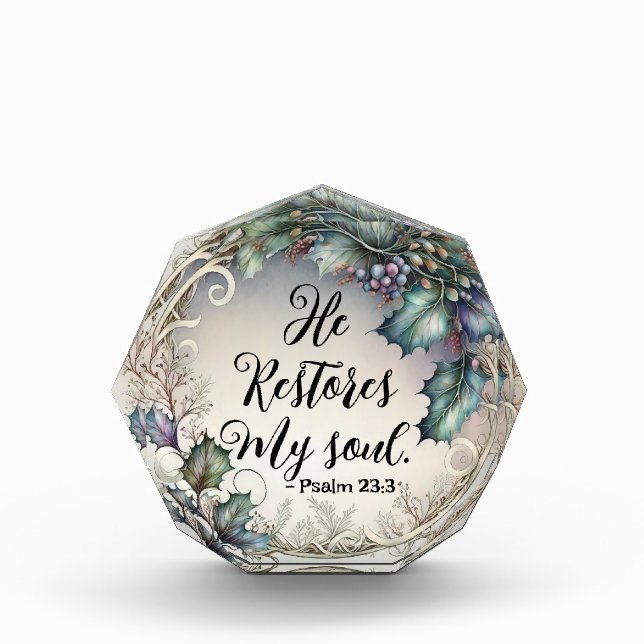 Psalm 23:3  acrylic award (Front)