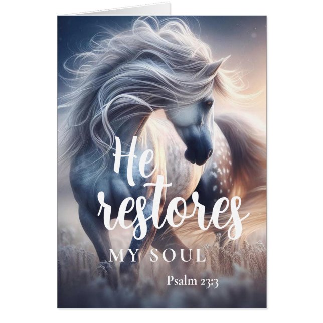 Psalm 23:3 Christian Sympathy Card (Front)