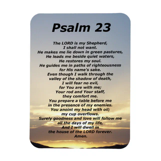 Psalm 23 (3) magnet | Zazzle