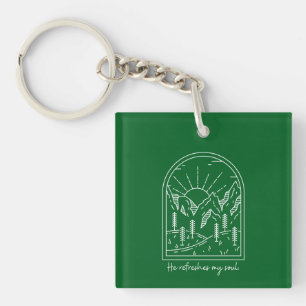 Psalm 23 3 Refreshes Soul Christian Bible Verse Keychain