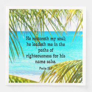 Psalm 23:3, Scripture: He restoreth my soul-- Paper Dinner Napkins