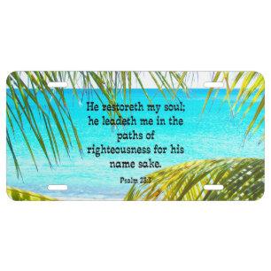 Psalm 23:3, Scripture License Plate