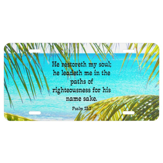 Psalm 23:3, Scripture License Plate (Front)
