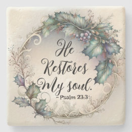 Psalm 23:3  stone coaster