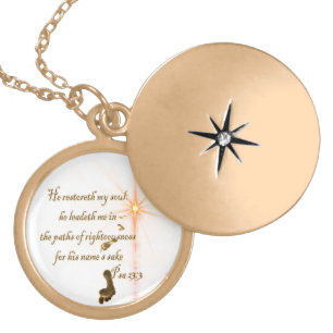 Psalm 23.3 The Lord is my Shepard Locket Necklace