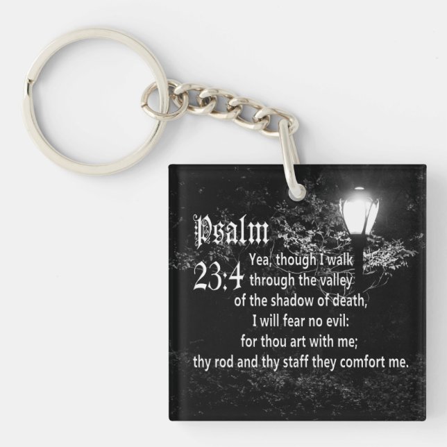 Psalm 23:4  Bible Verse Custom Christian Gift Keychain (Front)