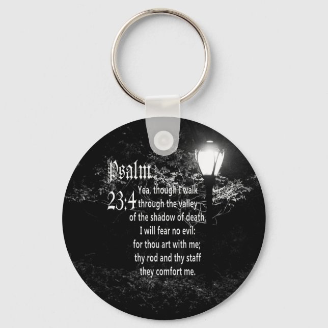 Psalm 23:4  Bible Verse Custom Christian Gift Keychain (Front)