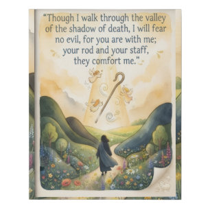 Psalm 23:4 Christian Canvas Wall Art Bible Verse
