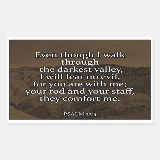 Psalm 23:4 Christian Sticker (Front)