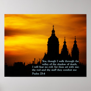 Psalm 23:4 Church Poster
